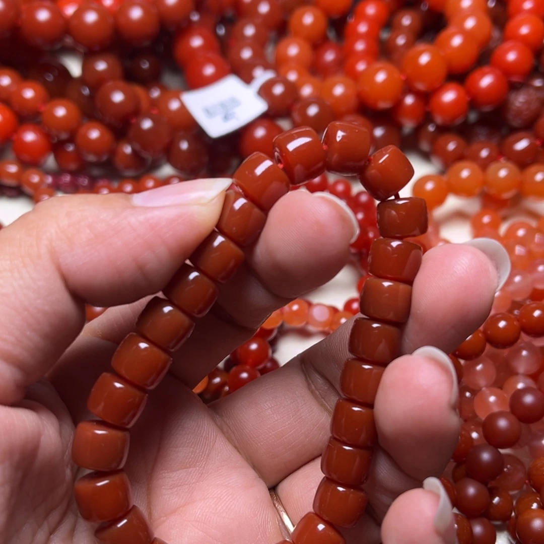 江***虾南红玛瑙未镶嵌手链