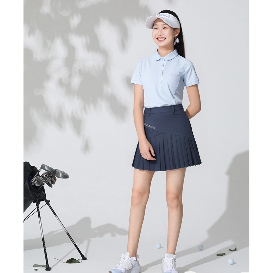 EG儿童高尔夫服装 冰感女童短袖t恤夏季新款青少年球衣服吸汗速干
