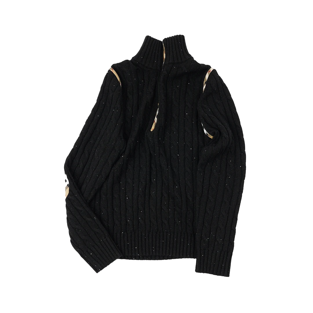 【格子拼接半拉毛衣】DT4MD0169