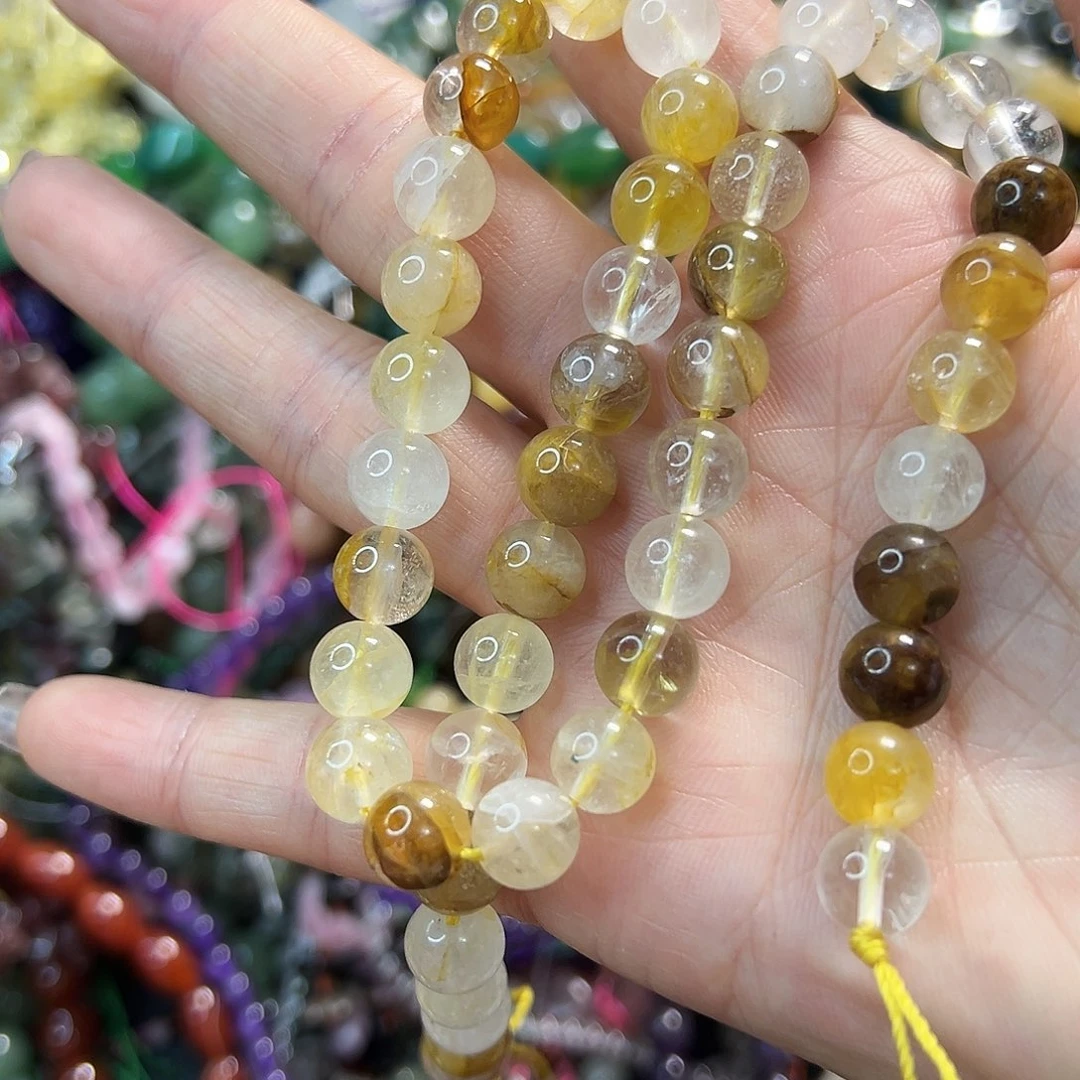 玛瑙/玉髓合金珠宝半成品卡8黄胶花一条