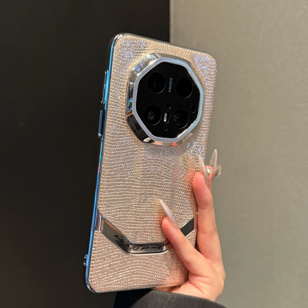 香槟金皮纹适用华为mate70rs非凡大师手机壳mate60rs简约高级感