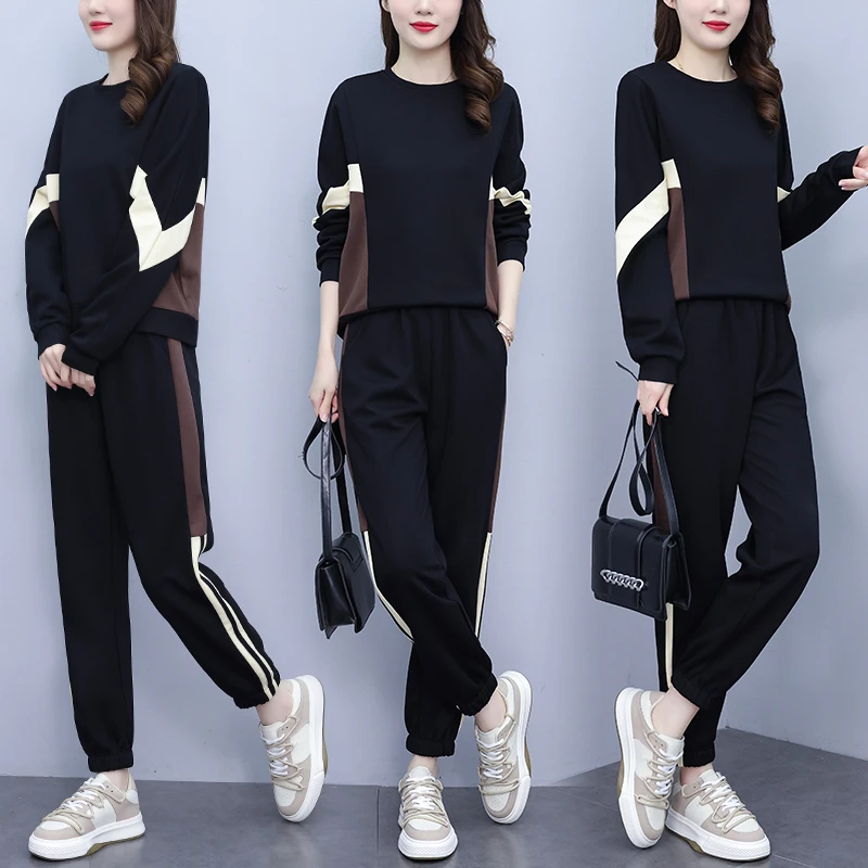 休闲运动套装小个子韩版秋装洋气显瘦秋季卫衣宽松休闲裤子两件套