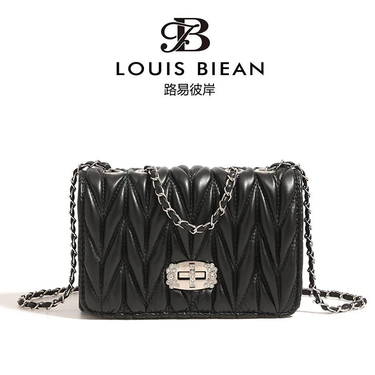 2024新款菱格链条小方包爆款手提单肩斜挎包9906黑