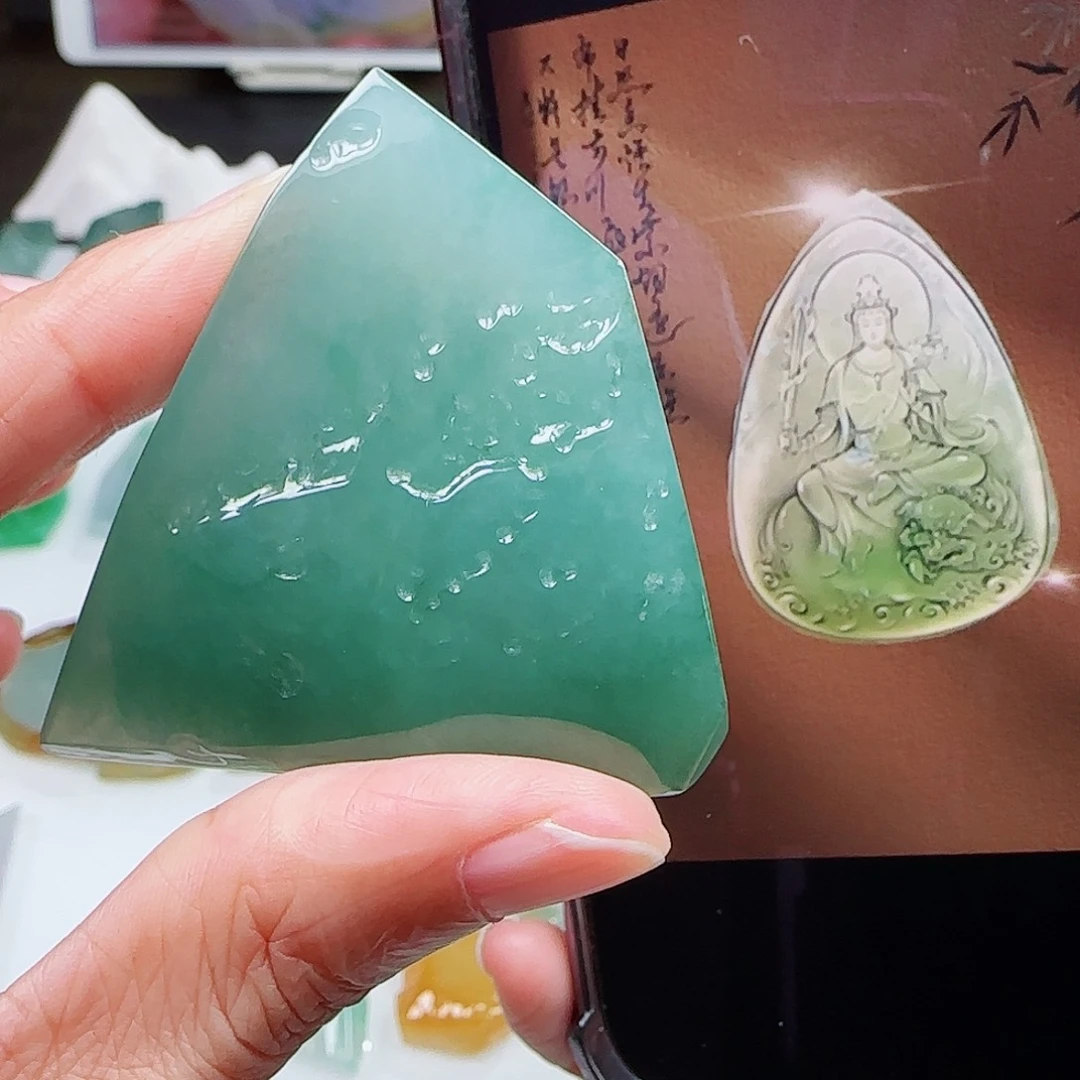 定制翡翠未镶嵌缅甸翡翠挂件