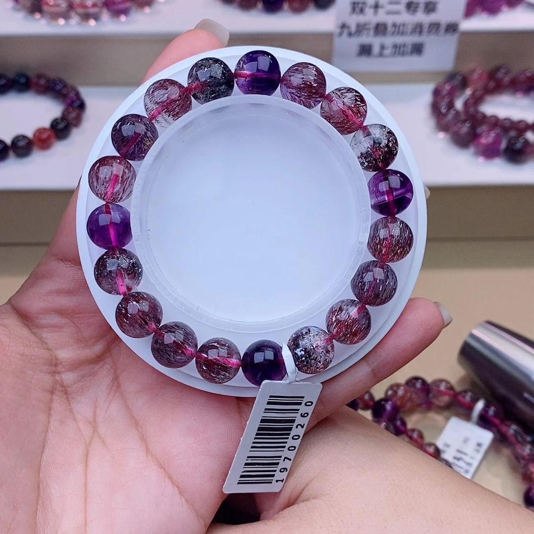 未镶嵌手串水晶黑加侖超七10m