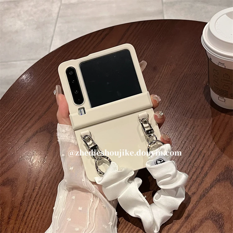 适用华为purax手机壳pura x典藏版高级感纯色丝巾手提绳全包铰链