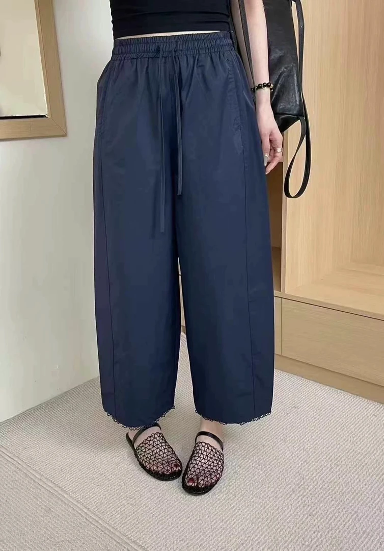 今喜 2025夏季新款韩版时尚百搭高腰显瘦直筒阔腿奶奶裤休闲裤女