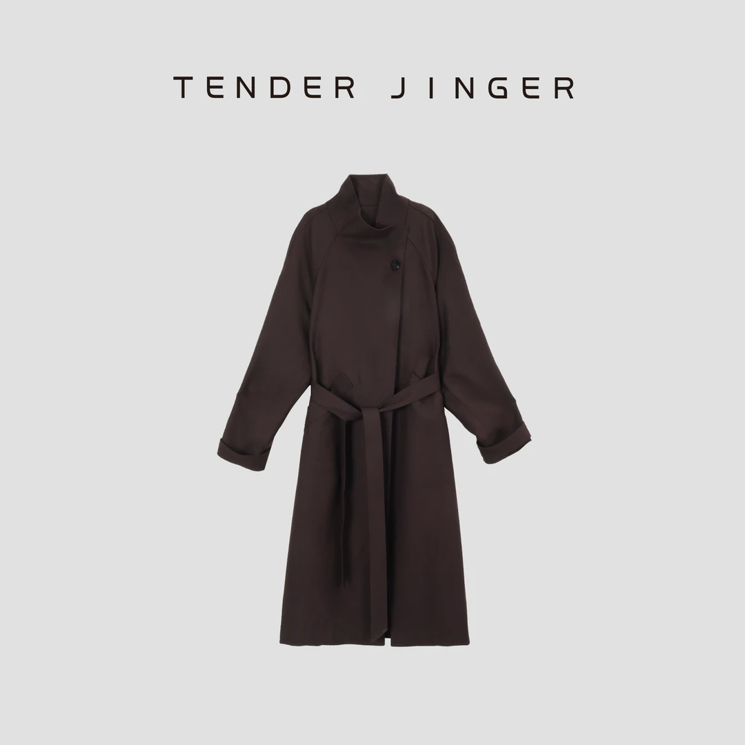 Tender Jinger立领收腰长款风衣通勤外套T53QIA41021