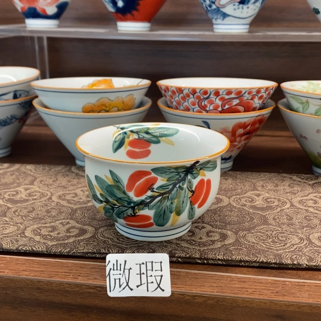 釉下手绘茶具微瑕