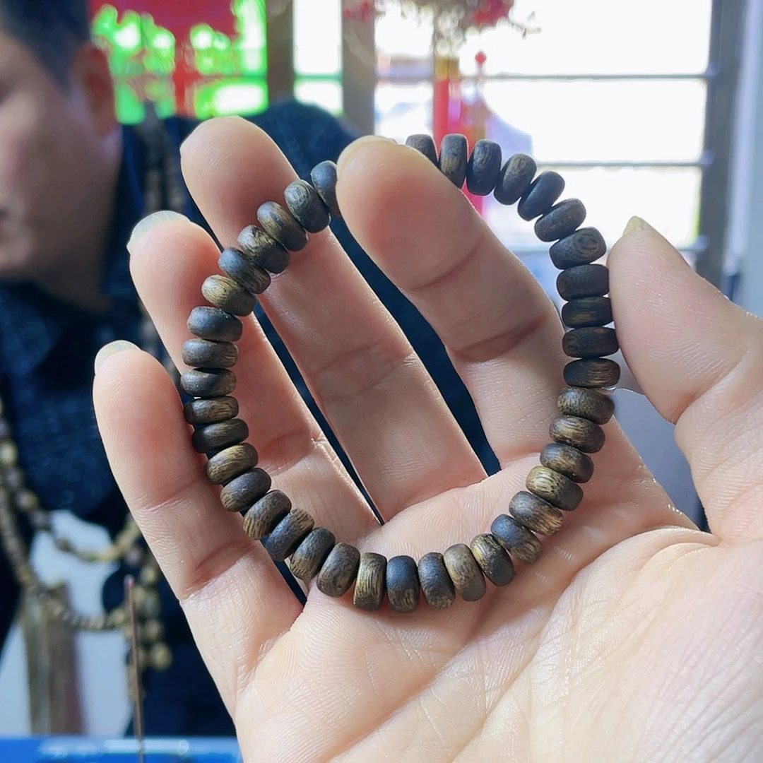 沉香手串棋楠算盘珠单圈0.8/6克多样性发一