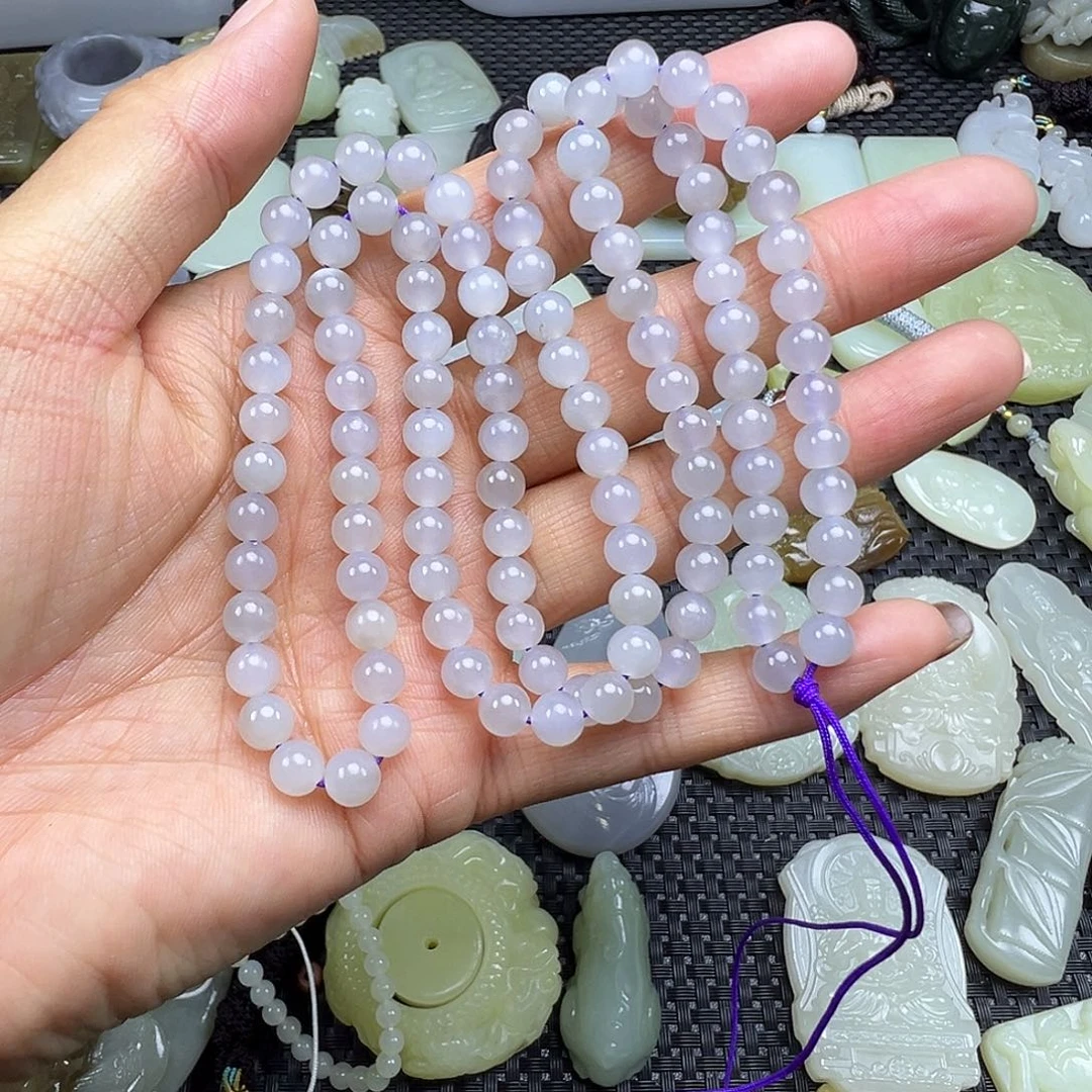 和田玉未镶嵌颈饰卡6多圈