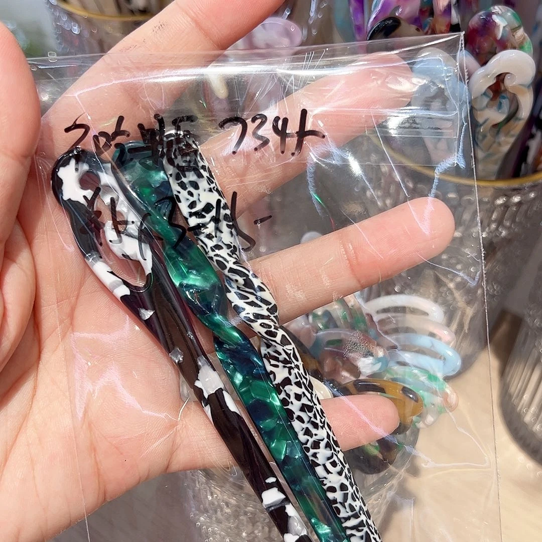 不***盘布艺非金属醋酸发簪3根