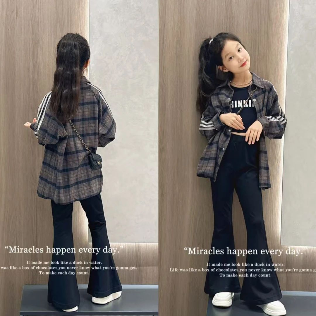 女童炸街衬衫经典服饰开衫2025新品秋款小众潮童衣服潮牌百搭精致