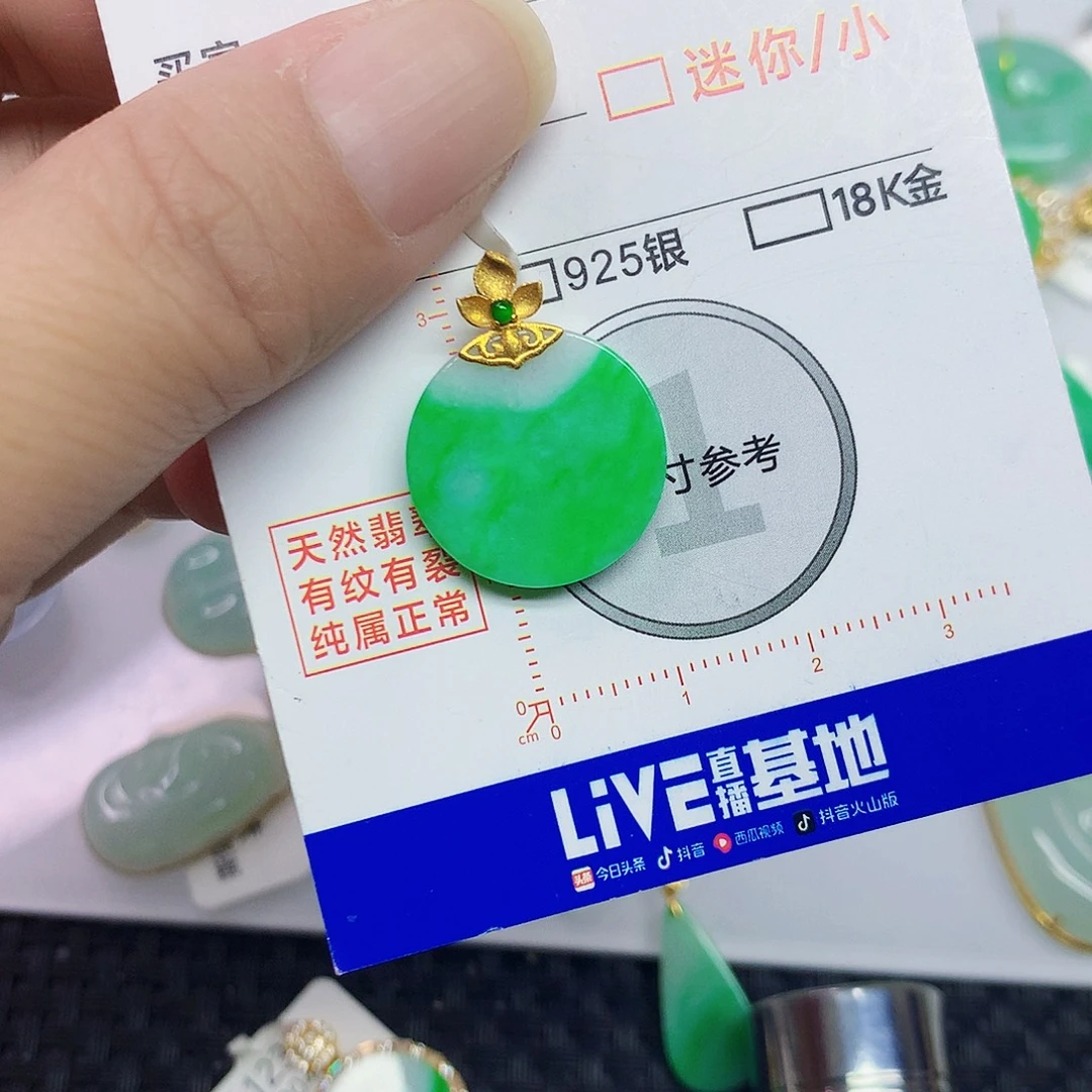 翡翠18K金镶嵌颈饰3457888