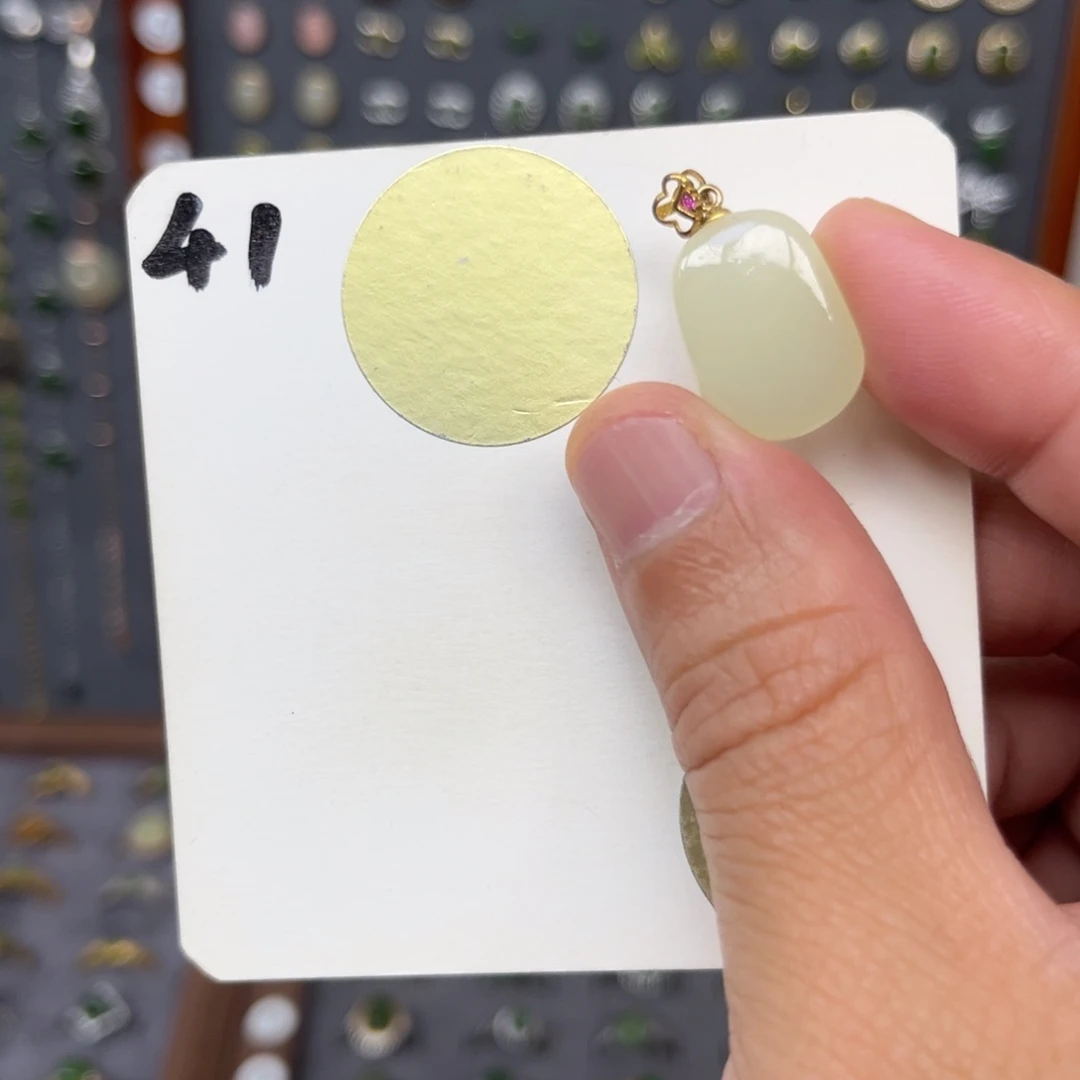 颈饰银S925镀金镶嵌和田玉和田玉41