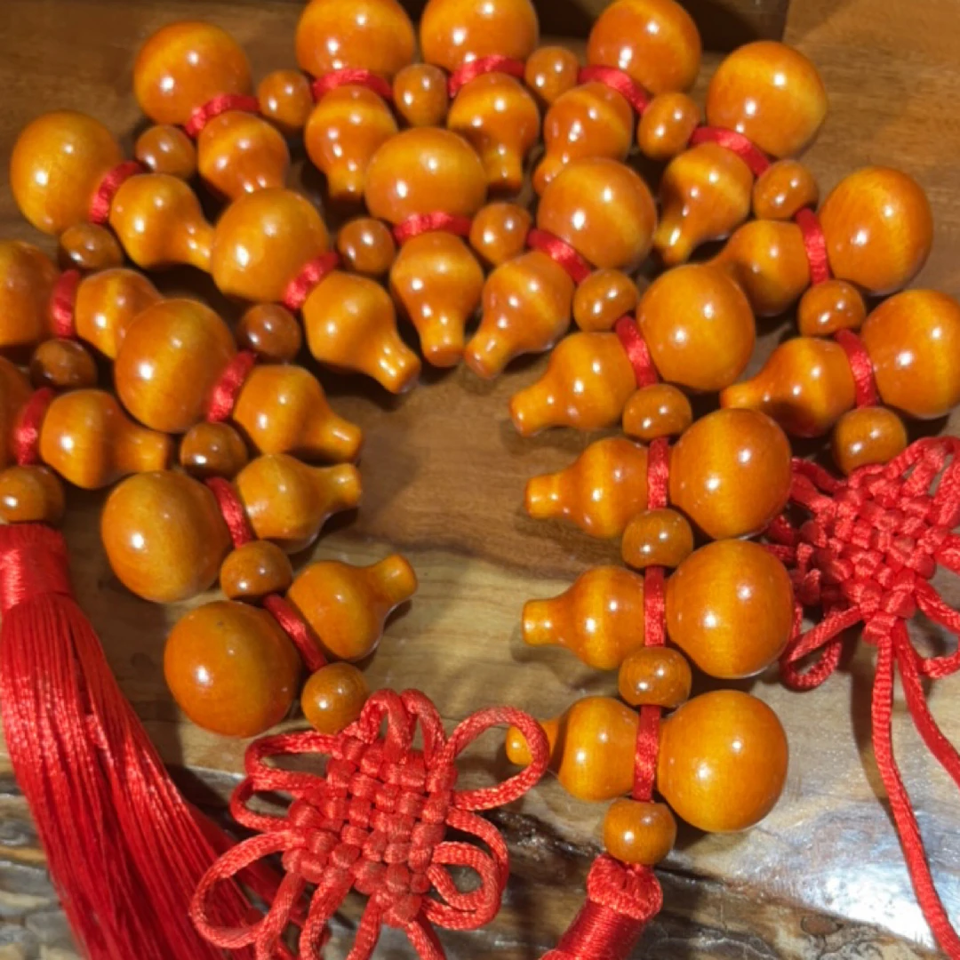 一对桃木葫芦串十全十美