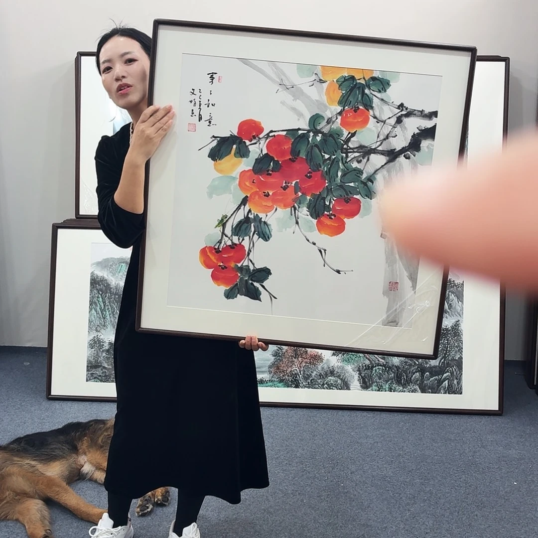 国画手绘作品80×80尺寸
