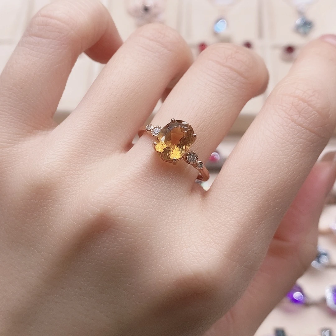 戒指银S925镶嵌水晶戒指