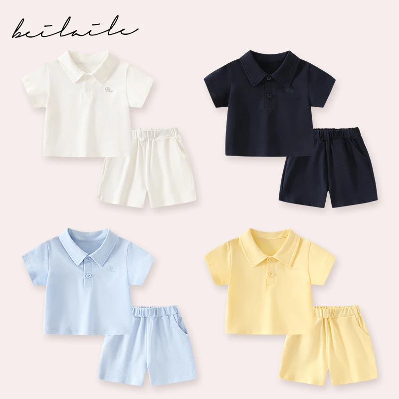 【翻领套装 小乐妈咪】婴儿装男女童背心套装夏装宝宝C28