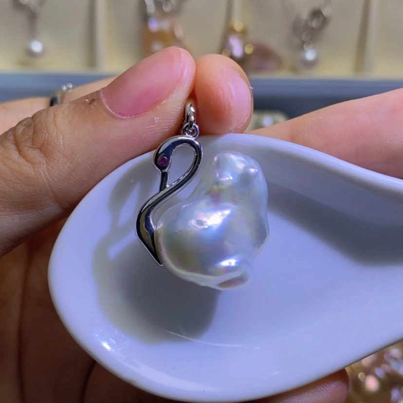 【闪购商品】银S925镶嵌淡水珍珠天然珍珠