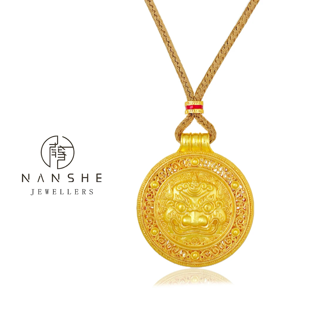 NANSHE/南奢 两款手工花丝独角貔貅吊坠古法L714