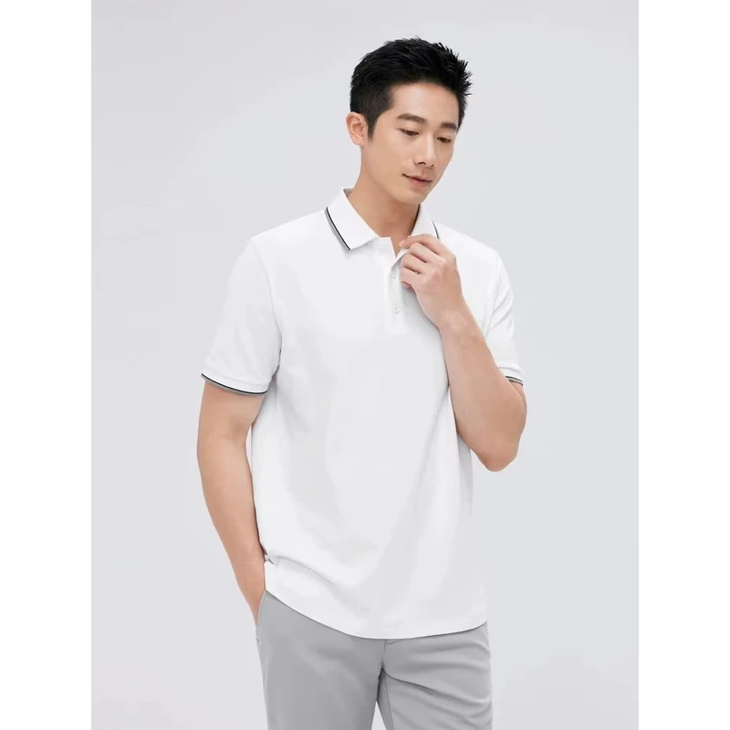 9042专柜款！桑蚕丝 polo衫T恤短袖男士2025夏季新款中青年翻领