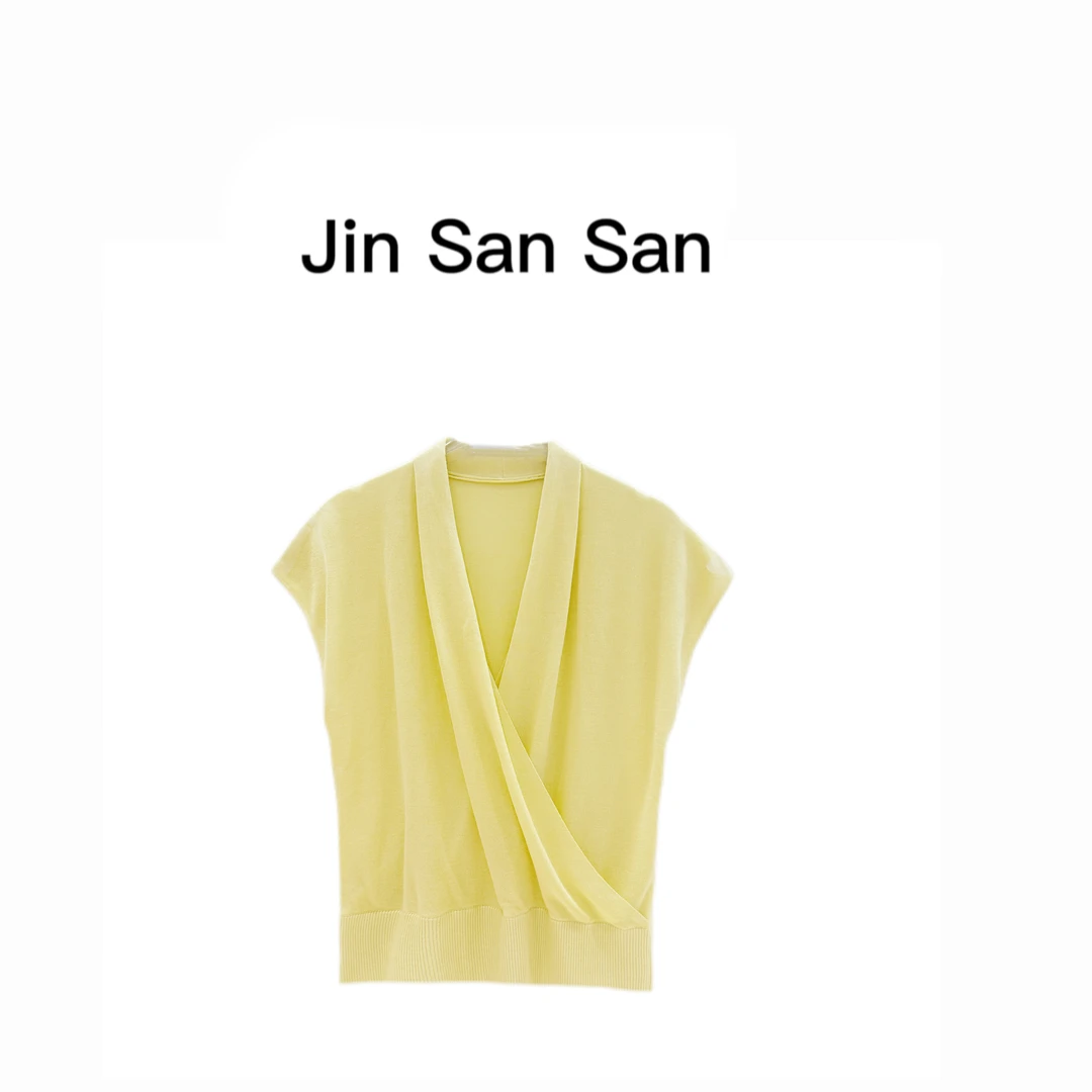 金三三【丽雅清新】2025夏季新款时尚休闲设计师天-丝上衣H2718