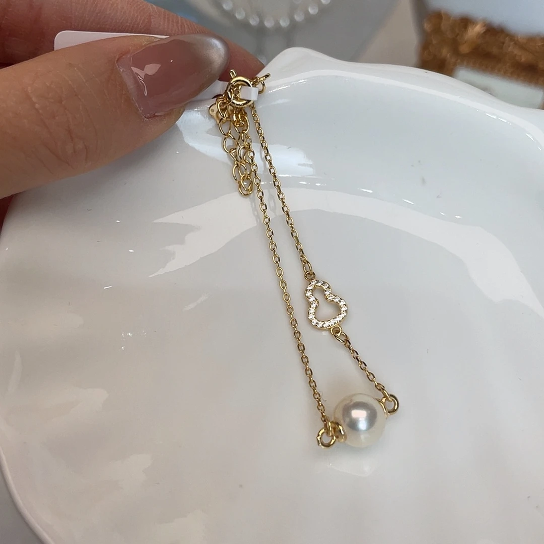 银S925镶嵌海水珍珠手绳