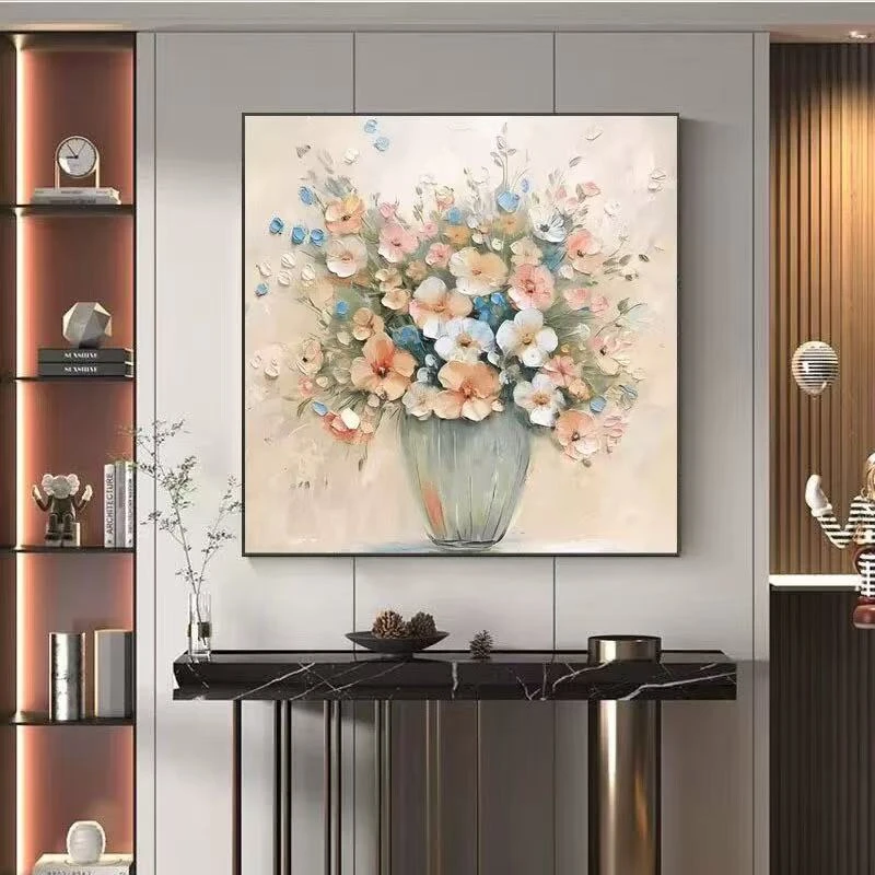 【花团锦簇】客厅 玄关 餐厅 砂岩质感装饰画