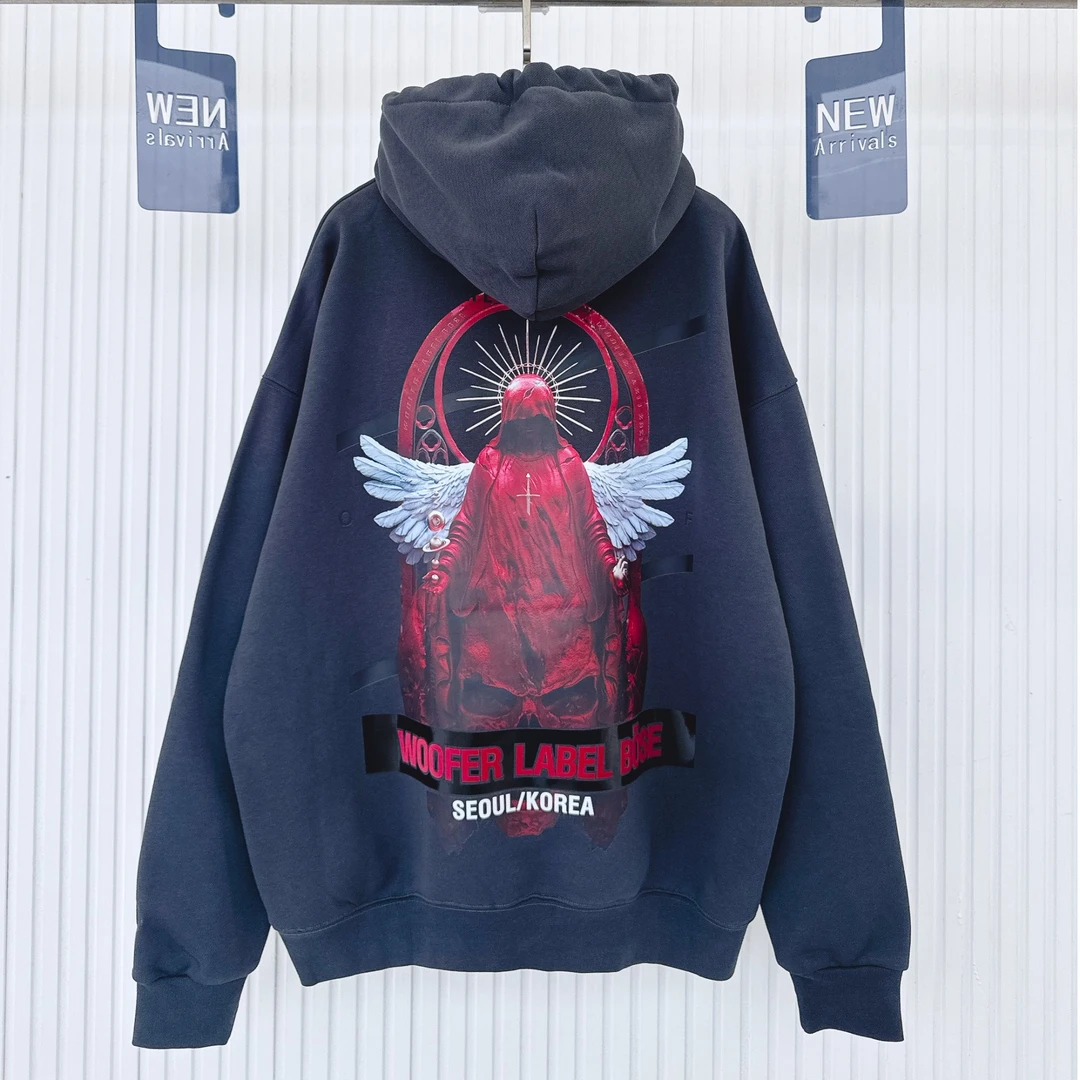 WLB男女同款连帽卫衣红天使秋冬情侣潮流百搭宽松休闲W0106