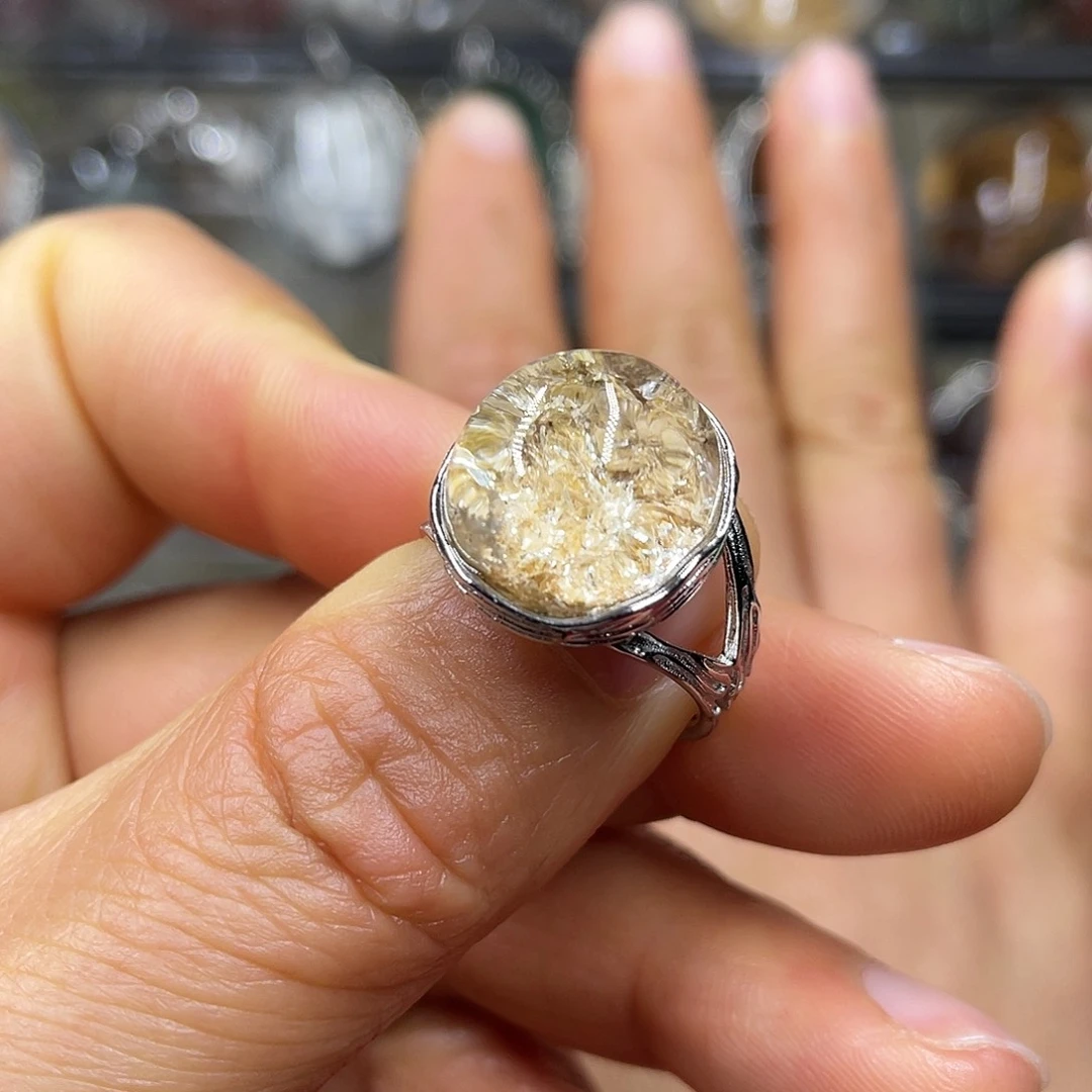 【闪购商品】水晶珠宝半成品银S925镶嵌戒指