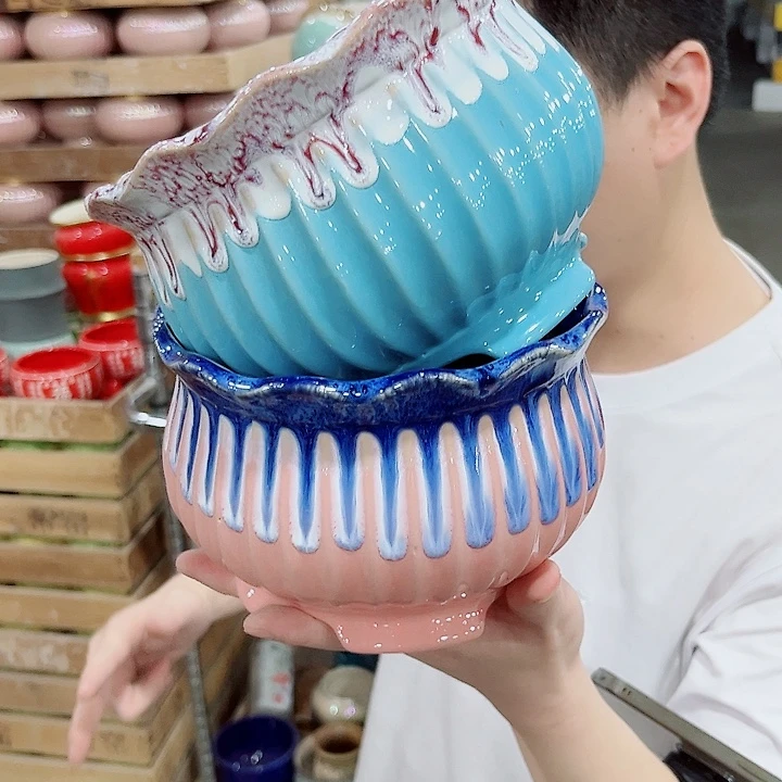 有孔.凑单10元陶瓷花盆发货！