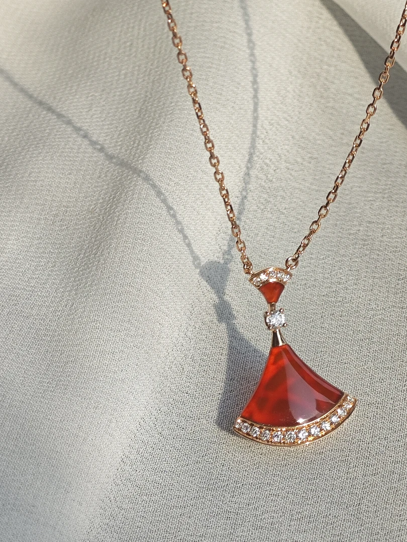 【CHERISH】18k  红玛瑙裙子项链天然钻石