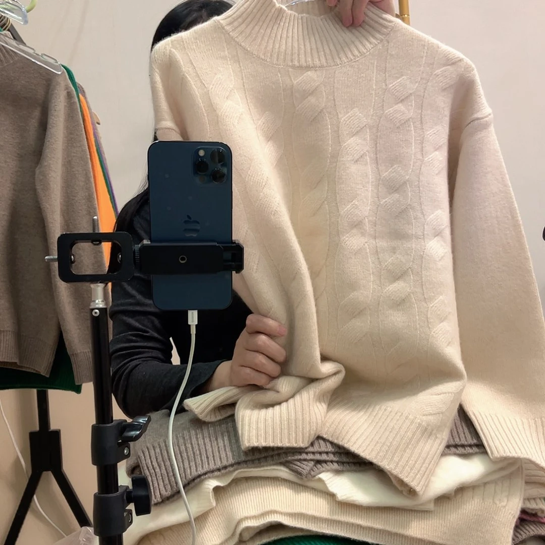 半高领米色胸围100