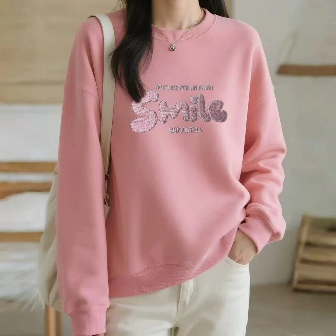 【运费险+万针刺绣】2025秋冬新款休闲百搭长袖卫衣刺绣宽松ins上衣