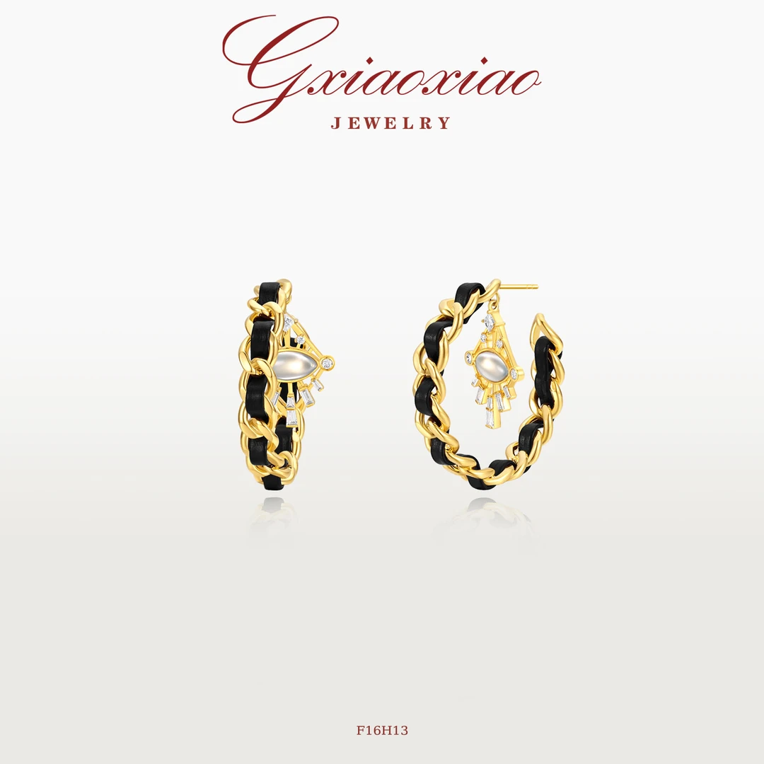 G XIAOXIAO 镀K金 【天使之眼】法式高级感气质耳环 F16H13