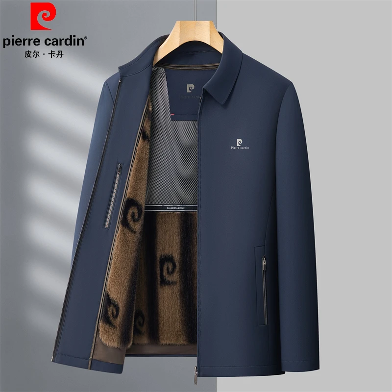 皮尔卡丹男士新款加厚棉衣可拆卸内胆秋冬季中年爸爸休闲商务外套