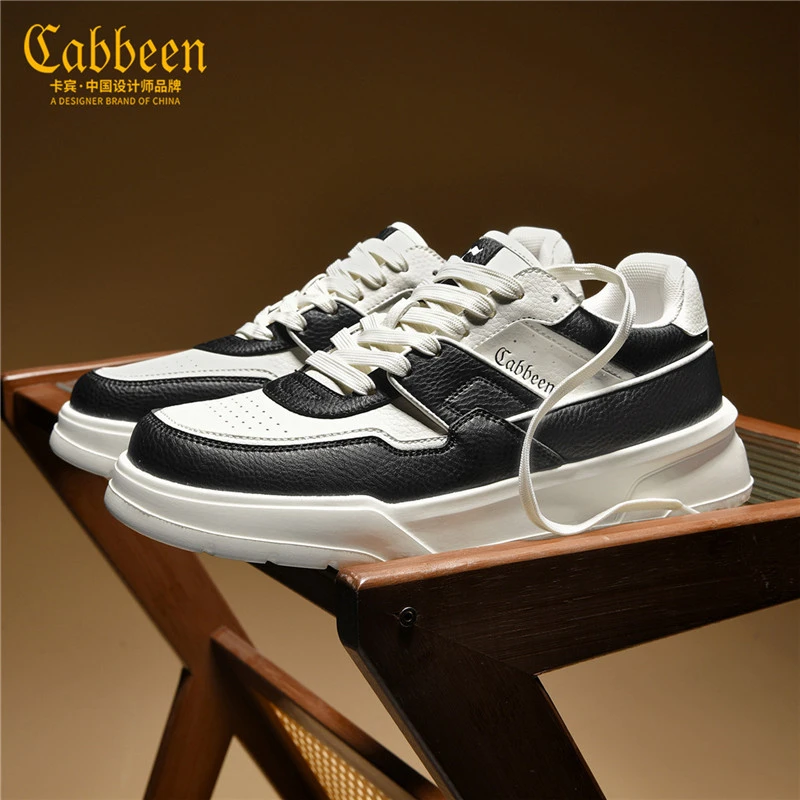 卡宾质感拼接休闲板鞋男冬季潮牌男鞋百搭小众潮鞋复古运动鞋子男