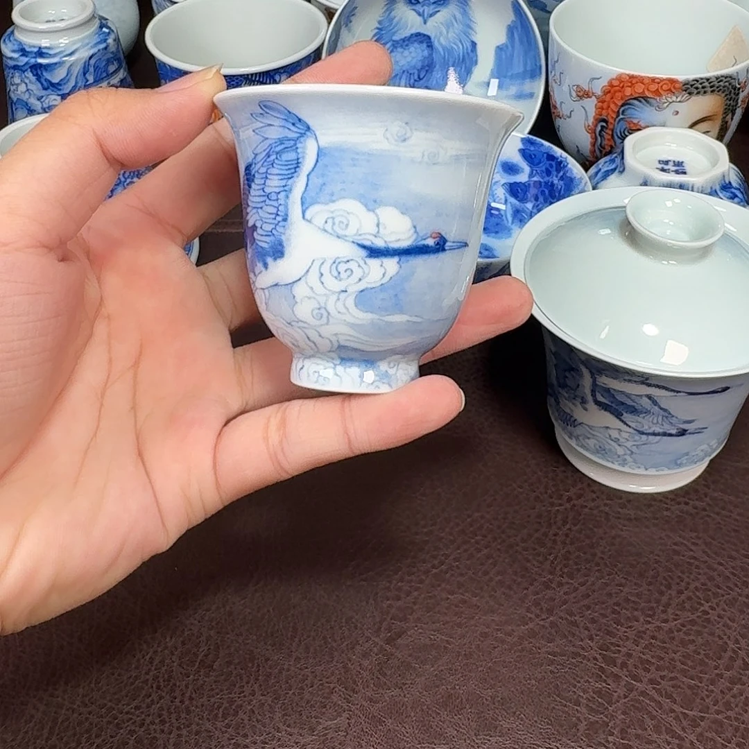 茶***叙现代景德镇陶瓷盖碗