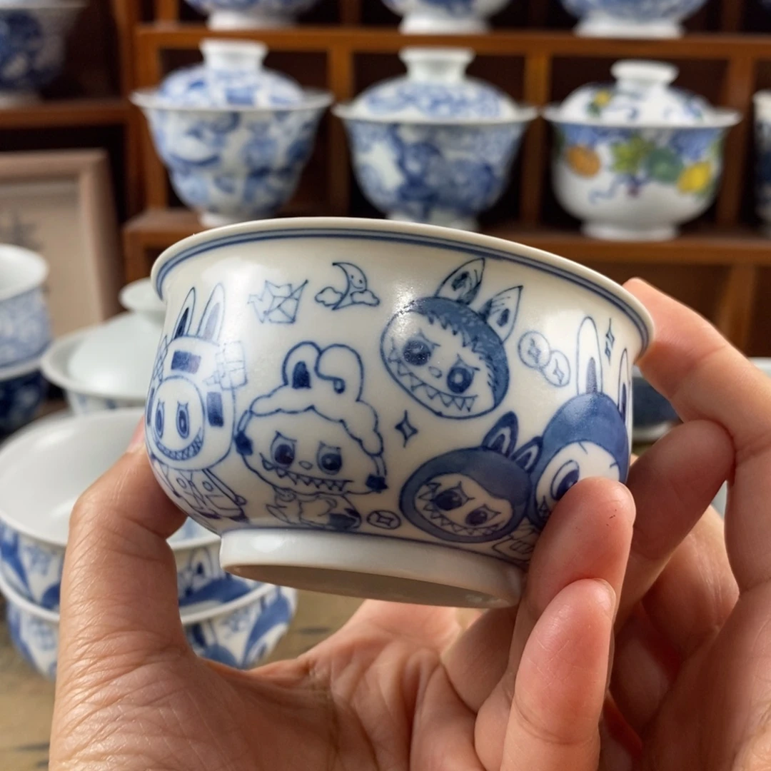 茶***4瓷片景德镇陶瓷手绘茶器095