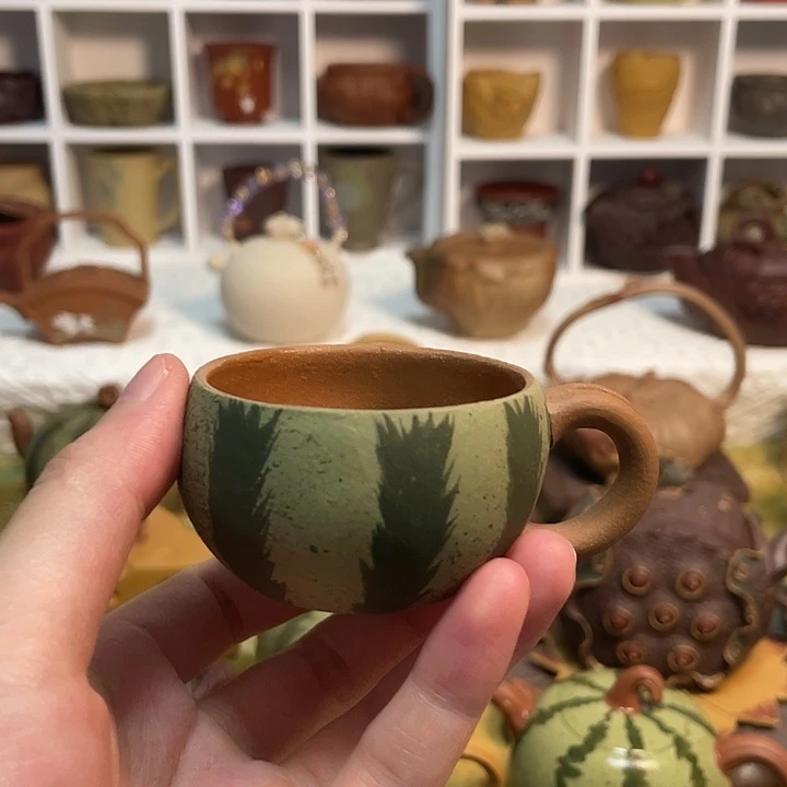 自***！紫砂茶宠西瓜主人杯