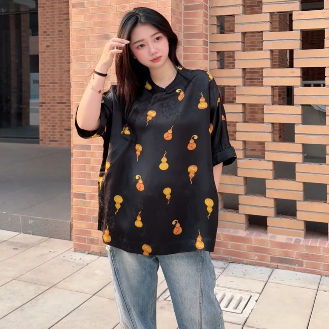 【70216】新中式中国风国潮高级感气质休闲女士上衣百搭提花