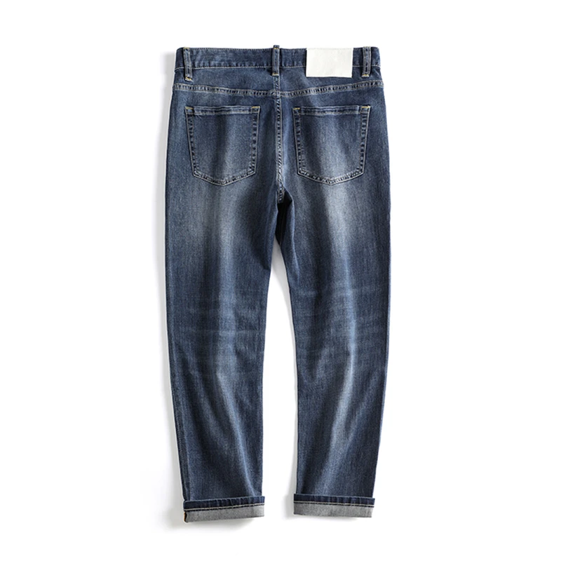 春夏季九分牛仔裤男士薄款小直筒洗水蓝微弹休闲2个裤长可选择