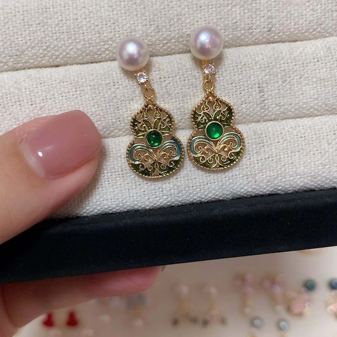 淡水珍珠耳饰合金