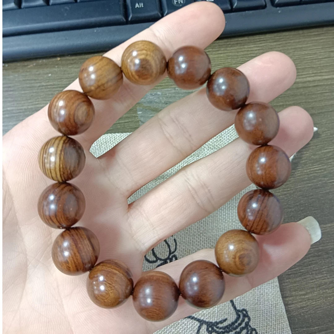 A183黑花梨手串天然木质手链单圈情侣文玩盘珠念珠圆珠款民族风