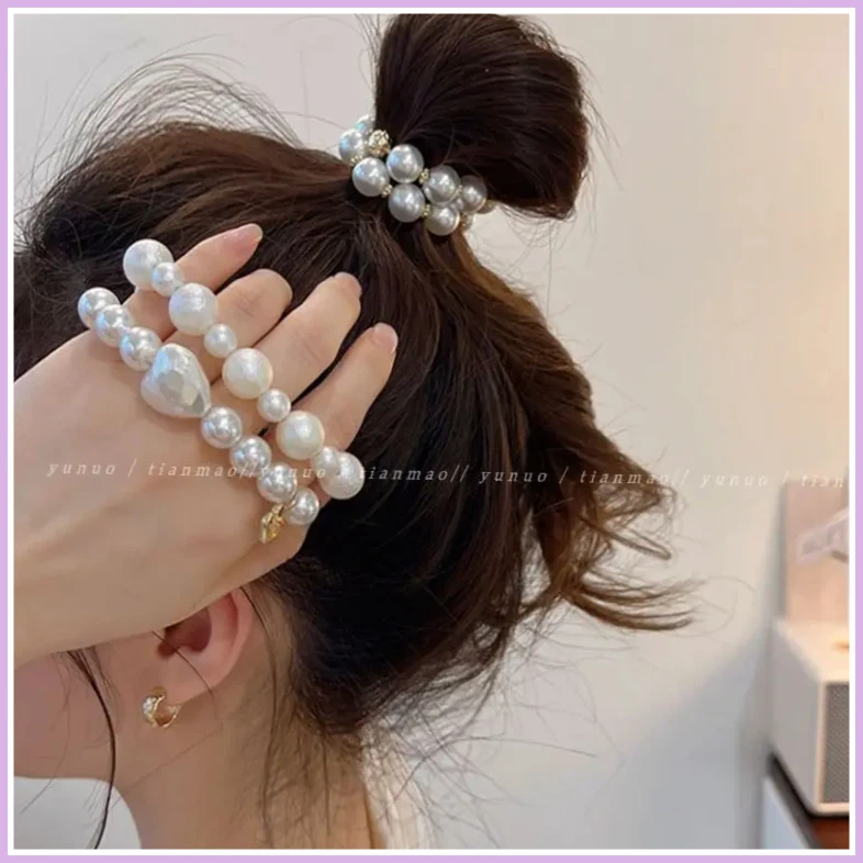 新款白月光珍珠链式发圈BDFS头绳女生高级感扎头发皮筋优雅【聚选】