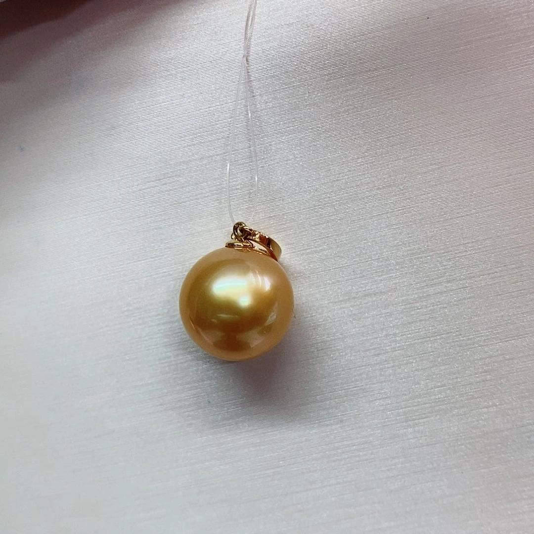 吊坠(不含链)18K金镶嵌海水珍珠12-13