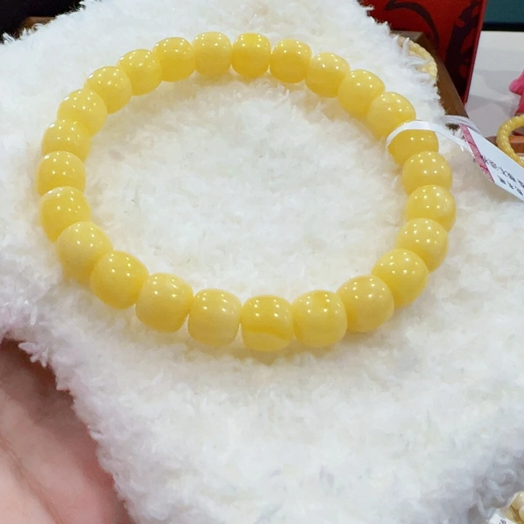 蜜蜡手链未镶嵌愿***心8.5m 阿尔卑斯老型未品控