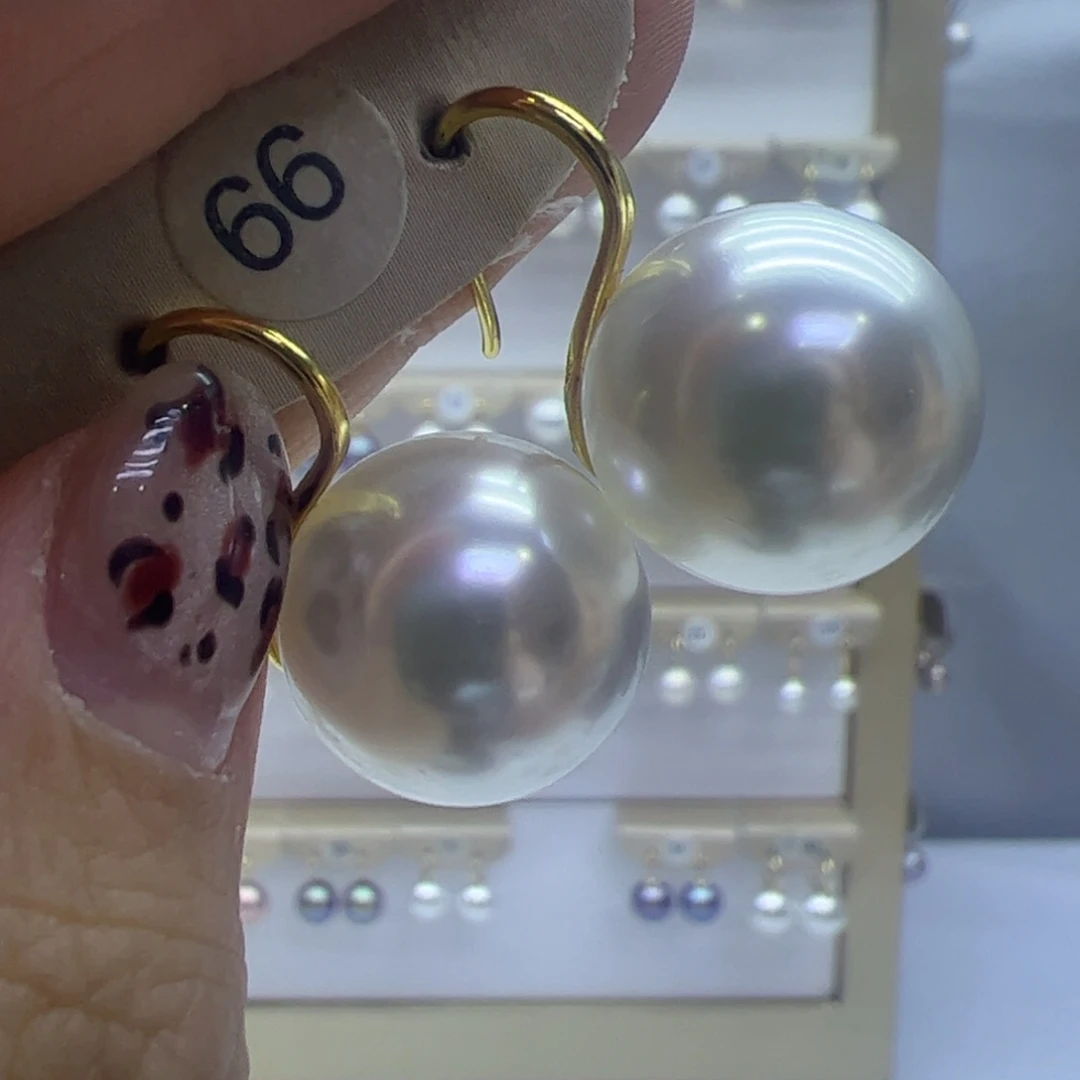 淡水珍珠耳饰18K金镶嵌