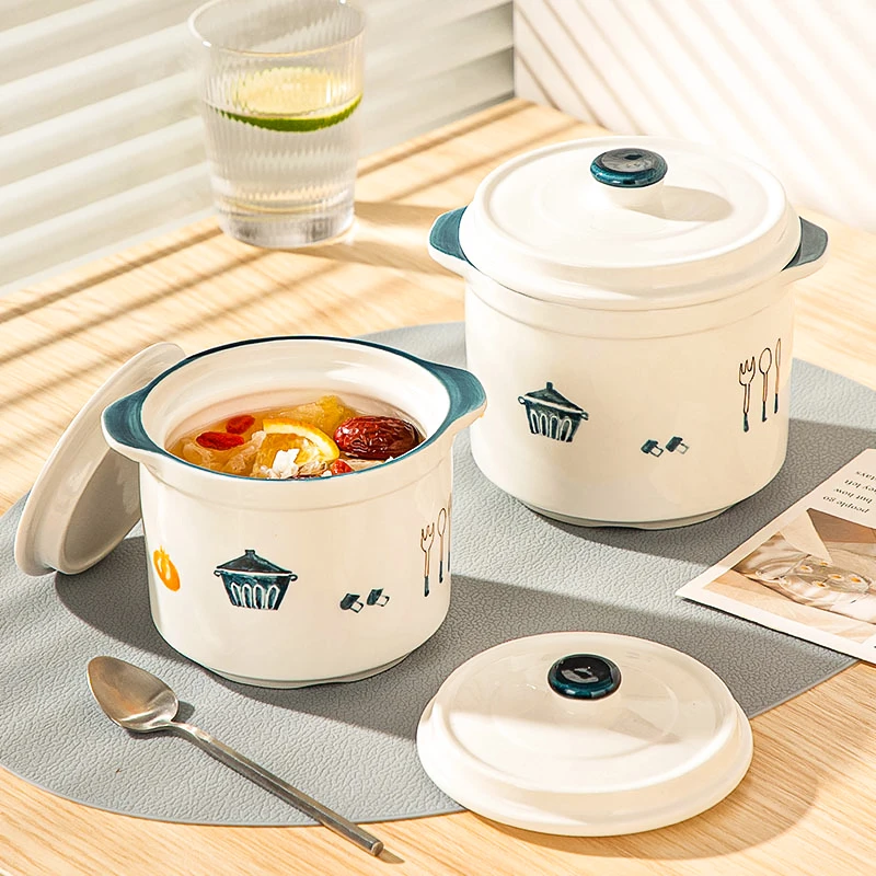 陶煲王陶瓷双盖炖盅摩登隔水炖汤家用一人份蒸鸡蛋羹小瓦罐燕窝盅